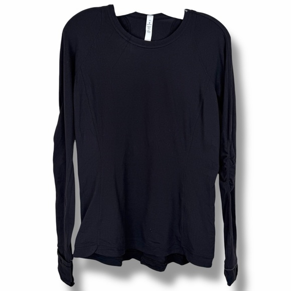 lululemon Runderful Long Sleeve Shirt Black size 10 - Picture 4 of 9